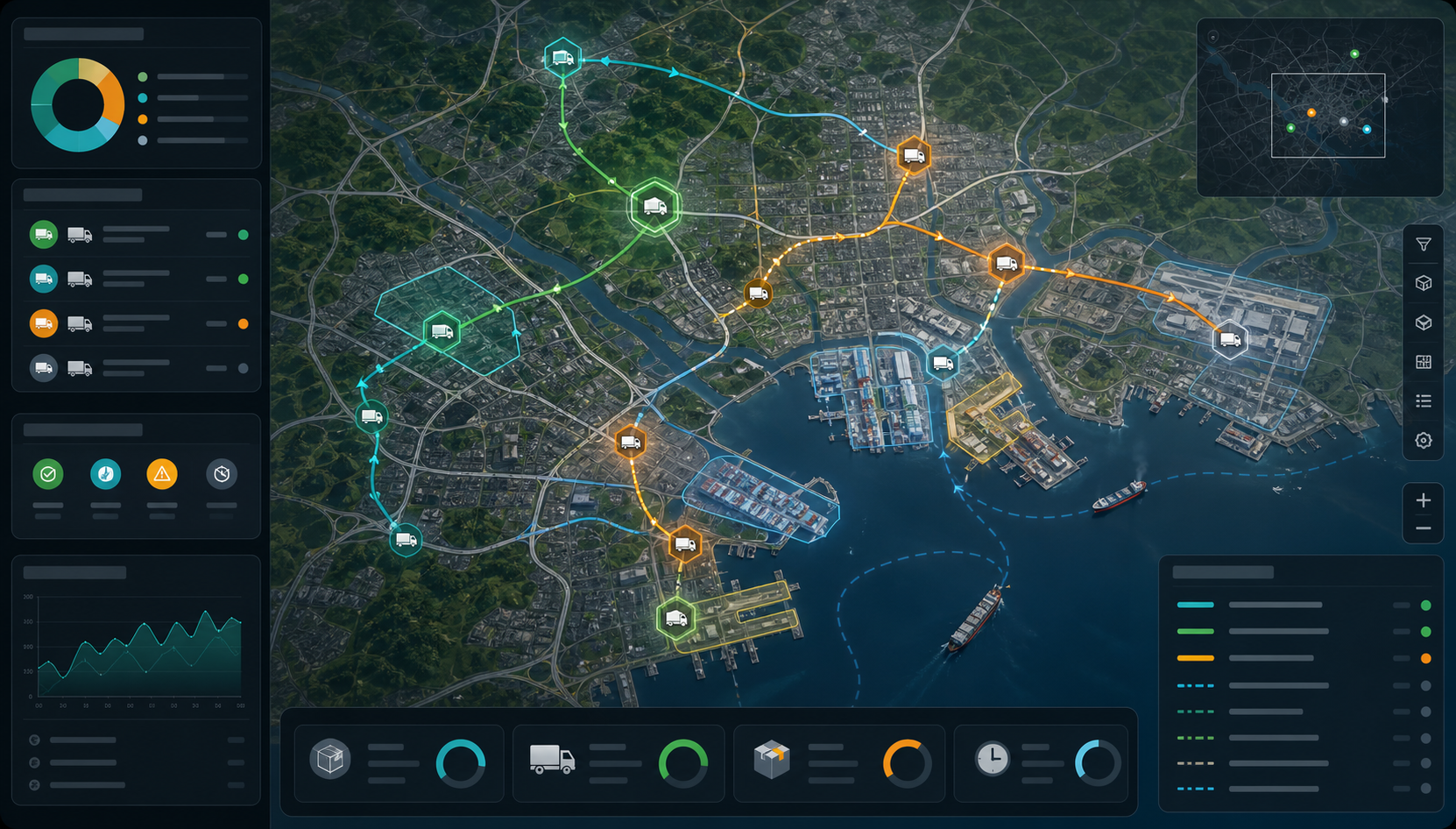 Logistics route planning dashboard